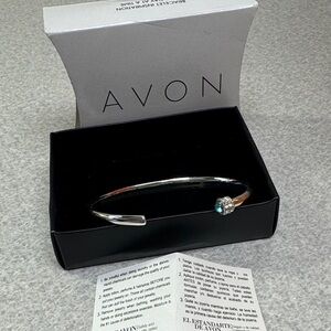 Avon Silver Bracelet with Teal Accent